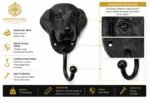 Hawken & Hill Cast Iron Dog Wall Hook, Rustic Black Decorative Dog Face Hook, Heavy Duty Wall Mounted Hook for Dog Leashes, Coats, Keys & Entryway Storage, Pack of 1 - Image 3