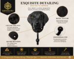 Hawken & Hill Cast Iron Dog Wall Hook, Rustic Black Decorative Dog Face Hook, Heavy Duty Wall Mounted Hook for Dog Leashes, Coats, Keys & Entryway Storage, Pack of 1 - Image 7