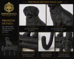 Hawken & Hill Cast Iron Dog Wall Hook Rack, Rustic Black, 3 Hooks, Farmhouse Decorative Wall Mount for Keys, Leash, Coat, Hat & Towel,Pack of 1 - Image 6