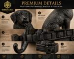 Hawken & Hill Cast Iron Dog Wall Hook Rack, Rustic Black Retriever Design, Heavy Duty 3 Hooks for Coats, Keys, Leashes & Towels, Farmhouse Wall Decor, Includes Mounting Screws,Pack of 1 - Image 2